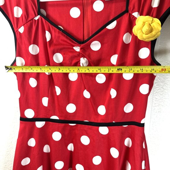 Minnie Mouse Retro Red Polka Dot Dress Woman's Medium Disney Parks Dress Shop - Picture 9 of 16